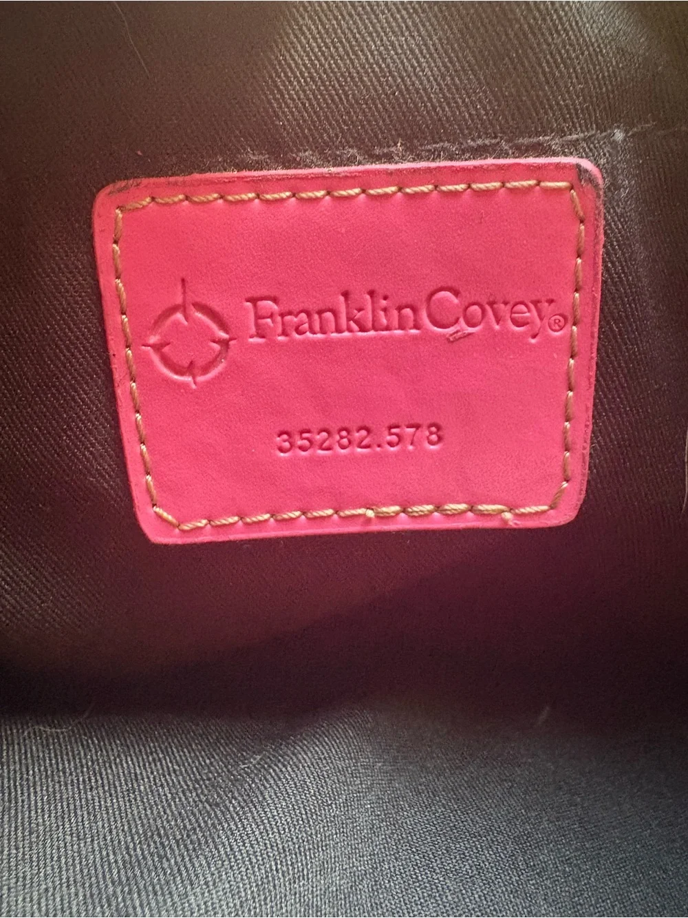 Franklin Covey Black, Pink and Red Striped Laptop Clutch